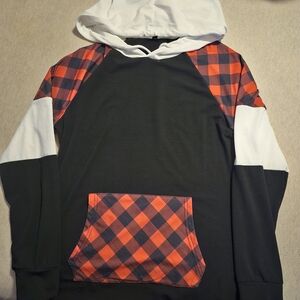 Plaid Black and Red Womens Hoodie